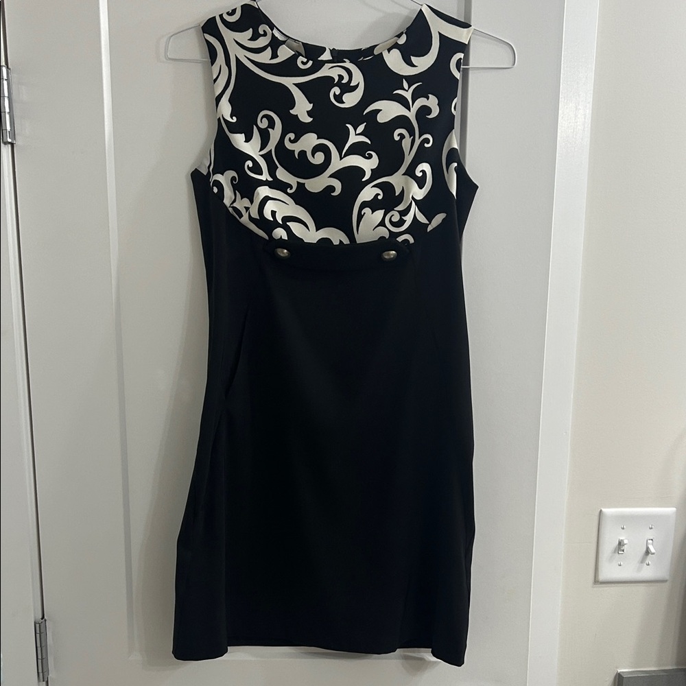 Kim Rogers Black and Cream Mini Dress